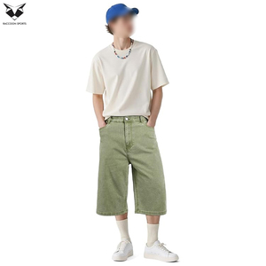 Pantalones Cortos de Mezclilla de Algodón Premium al por Mayor para Hombre, con Logotipo Personalizado, Transpirables, de Peso Pesado, de Cintura Media, Casuales de Verano, Sueltos y Ligeros - Product Image 4