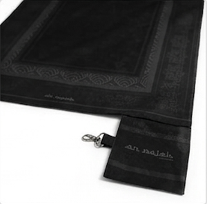 Tapis de prière islamique de luxe noir portable, imperméable, format poche, pliable, en velours, Sajadah, cadeau pour Mu - Product Image 5