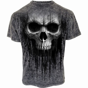 Men's Gothic Skull Printed T-Shirt Short Sleeve O-Neck Regular Fit 100% Cotton Jersey Fabric Digital <b>Transfer</b> Print - Product Image 6
