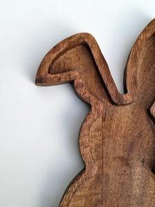 Plateau de service en bois artisanal en forme de lapin, plateaux de rangement - Product Image 2