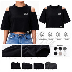 T-shirts courts pour femmes en coton, style tendance, dernière collection, vente chaude, vêtements pour femmes - Product Image 6