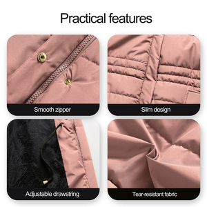 Chaqueta Acolchada Larga de Invierno para Mujer, Abrigo de Plumón Cálido y Aislante con Capucha para Clima Frío, Ropa de Moda para Exteriores - Product Image 2
