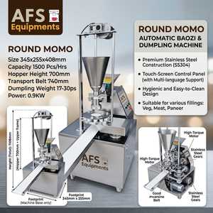 เครื่องทำโมโม่เปาจื่อแบบมีล้อ 4 ล้อ ยี่ห้อ AFS Equipments รุ่น Indoor ขนาด 345x255x408 มม. ทำจากสแตนเลส ผลิตได้ 1500 ชิ้นต่อชั่วโมง - Product Image 1