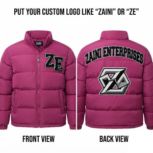 ZAINI Premium 500 GSM <b>Quilted</b> Puffer <b>Jacket</b> Warm Winter Coat Hooded Windproof Waterproof Camouflage <b>Pattern</b> Pink Rib Cuffs - Product Image 1
