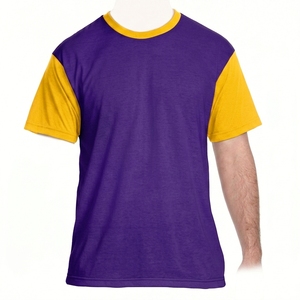 Camiseta unisex 100% poliéster para hombre, cuello redondo, manga corta, color blanco o negro, lisa, de punto, superventas - Product Image 6
