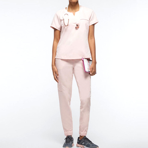 Women's Hospital Uniform V Neck Medical <b>Scrub</b> <b>Set</b> with Moisture Wicking Fabric and Custom Logo Service - Product Image 1