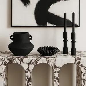 Cuenco Decorativo con Volantes, Hecho a Mano, de Mármol, Estético, Moderno, con Forma de Flor, Decoración de Mesa, Decoración Neutral para Sala de Estar y Hogar, y Regalo - Product Image 4