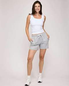Shorts casuales para mujer, 100% algodón, pantalones cortos deportivos de felpa para entrenamiento y correr, precio económico, shorts de gimnasio para mujer - Product Image 3
