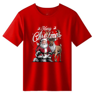 Camiseta Navideña Premium con Estampado, Costuras Resistentes y Textura Suave para Eventos Festivos - Product Image 3