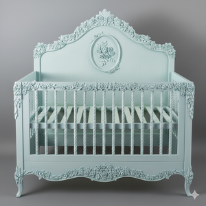 เตียงเด็กอ่อนไม้จริงสไตล์โมเดิร์น ทาสีเขียวมะนาวแบบอีโค่เฟรนด์ลี่ - Product Image 2