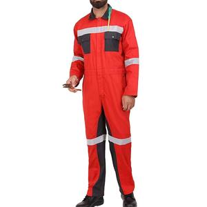 Overol de Trabajo de Poliéster Rojo de Alta Visibilidad, Uniforme de Seguridad Reflectante, Ropa Protectora de Manga Larga con Certificación CE para Uso Industrial - Product Image 1