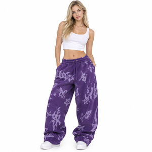 Sublimation Printed Wide Leg Sweatpants <b>Women</b> Cotton Fleece Full Length Workout <b>Pant</b> <b>Women</b> Heavyweight Winter Wear <b>Sweat</b> <b>Pant</b> - Product Image 1