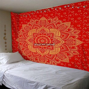 Indian Handmade Mandala Tapestry <b>Bedding</b> Throw Blanket Hippie Ethnic Tapestry Yoga Mat Custom Printed Wall Art Tapestry - Product Image 1