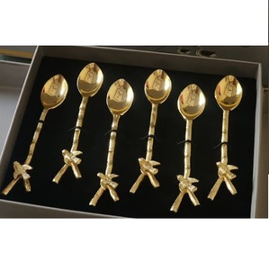 Ensemble de couverts en acier inoxydable tendance, finition brillante, couteau et cuillère décoratifs, ensemble de couverts métalliques classiques pour la cuisine - Product Image 2