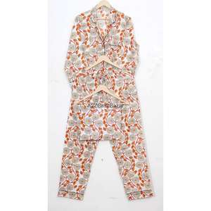 Conjunto de Pijamas de Algodón 100% Puro para Mujer, Ropa de Dormir Suave, Conjuntos de Pijamas Largos, Proveedores de Fábrica, Ropa de Dormir Femenina al por Mayor - Product Image 5