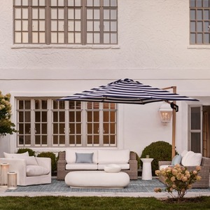 Minimalist <b>Garden</b> Patio <b>Sun</b> Beach <b>Umbrella</b> Base & Top From Metal With Waterproof Fabric For Outdoor Furniture Used - Zebra - Product Image 2