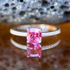 Ethical Pink Topaz Ring Handmade <b>Solid</b> Sterling <b>Silver</b> 925 December Birthstone Gemstone Jewelry Gift For Women - Product Image 3