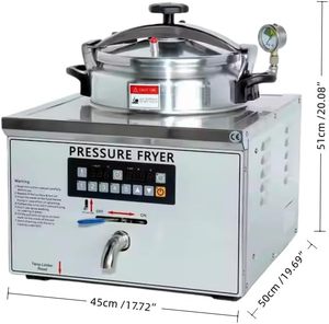 Kommerzielle 16L Tisch-Elektro-Druckfritteuse, Schnellfrittiergerät für Fast Food, Frittiermaschine mit intelligenter Steuerung, Auto-Timer & Schnellfunktion - Product Image 2