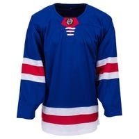 Custom Blank Hockey Jersey Long Sleeve Lace Up Neck Royal Blue <b>Red</b> White <b>Striped</b> Team Hockey Uniform - Product Image 2