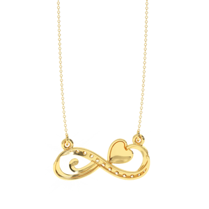 Pendentif Cœur Infini en Or 14K pour Femme Ajretail, Diamant Naturel de 0,14 Carat, Couleur HI, Pureté VS-SI, Symbole d'Amour Infini - Product Image 5