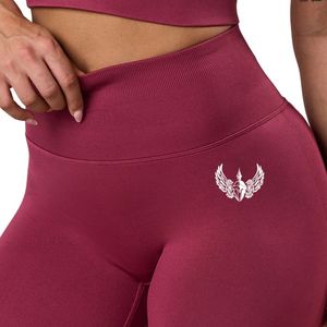 Women's High Rise Seamless Knitted <b>Leggings</b> Pink Training Fitness Yoga Workout Athletic Activewear Quick Dry Breathable - Product Image 5