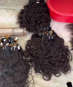 100% calidad de exportación máquina rizada natural cruda trama doble extensiones de cabello humano indio sin procesar calidad de doble dibujado - Product Image 4