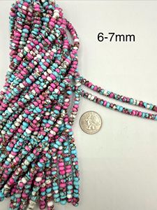 Cuentas de Cristal Sueltas de Algodón Dulce Dahlia Rondelle, Gema Arcoíris Lisa, 6-7mm, Hilo para Fabricación de Joyas y Pulseras al por Mayor - Product Image 3