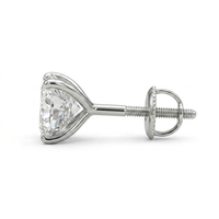 Boucles d'oreilles de luxe en diamant de laboratoire taille cœur 2 carats, certifiées IGI, en platine, minimalistes, solitaires, personnalisées pour fiançailles et mariage