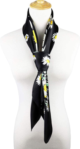 Fashion Floral Daisy Printed Women Best Flower Printed Bandana Women Head Square Scarf Silk Satin Head Scarves Women Scarves - Product Image 5