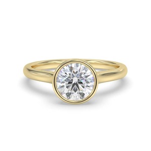 Bague solitaire classique avec diamant rond de 0,30 ct, diamant cultivé en laboratoire, en or jaune, blanc, rose et platine 18 carats - Product Image 3