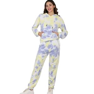 Fabricantes de ropa Chándales de lana personalizados para mujeres Sudadera con capucha de dos piezas y conjunto de pantalones para correr Trajes para correr - Product Image 1