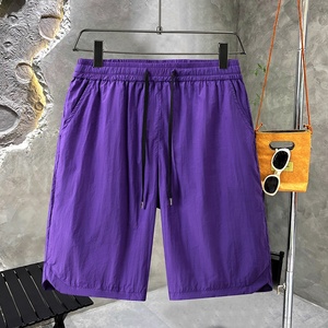 High Quality 100% Polyester Quick Dry Plus Size Summer Cooling Solid Elastic Waistband Drawstring Casual Bermuda <b>Shorts</b> For <b>Men</b> - Product Image 2