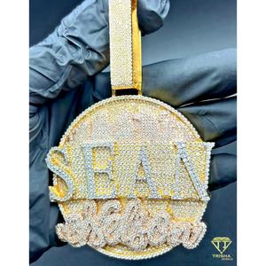 Pendentif de luxe Hip Hop avec nom, diamant de laboratoire, collier bling-bling, bijou pour homme et femme - Product Image 3