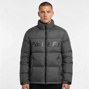 Custom Design Long Canvas Stand Collar Windbreaker Outdoor Bubble Coats Plus Size Puffer <b>Jacket</b> High Quality Men's <b>Jackets</b> - Product Image 1