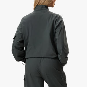 Custom Green Smoke Women's Windbreaker Jacket & Cargo <b>Jogger</b> 2 Piece Women's Tracksuits Breathable Jogging Suits Women Sweatsuit - Product Image 2