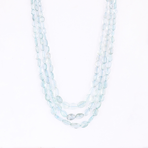 Collier statement luxueux multi-couches en pierres naturelles d'aquamarine, fait main, bijoux unisexes - Product Image 1