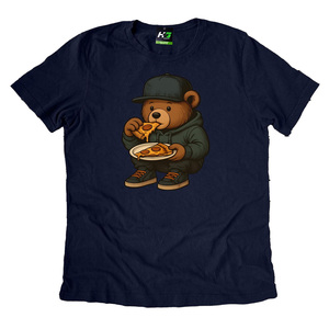 เสื้อยืดลายหมีเท็ดดี้สไตล์ฮิปฮอป เสื้อพิซซ่า นิวยอร์กพิซซ่า ของขวัญสำหรับผู้ชาย เสื้อสตรีทแวร์ลายกราฟิก ผ้าฝ้าย 100% หวีและปั่นแบบริงสปัน - Product Image 1