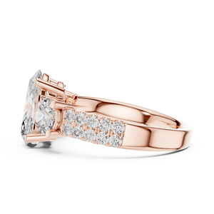 Anillo Solitario Elegante con Diamante Ovalado de 2 Quilates Cultivado en Laboratorio, Engastado en Oro Rosa de 18 Quilates, para Bodas, Compromisos, Fiestas, Uso Diario y de Oficina - Product Image 3