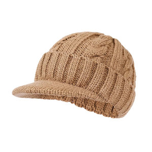 Bonnet d'hiver thermique en tricot gaufré, design vert, avec revers personnalisable, fabriqué par un fabricant de bonnets - Product Image 4