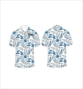 เสื้อโปโลพิมพ์ลายดอกไม้สีน้ำเงินสำหรับผู้ชาย แขนสั้น สวมใส่สบาย เหมาะสำหรับฤดูร้อน เล่นกอล์ฟ น้ำหนักเบา มีปก แฟชั่น - Product Image 5
