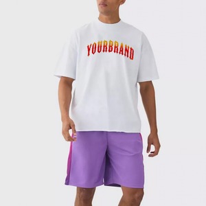 Conjunto Deportivo de Dos Piezas para Hombre, Estilo Urbano, Verano, OEM, Camiseta Oversize con Hombros Caídos, Felpa Francesa, Traje Deportivo Informal - Product Image 4