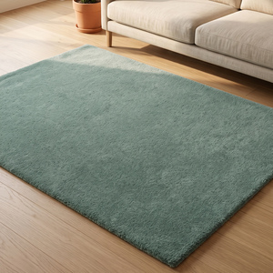 Tapis d'appoint en laine vert sauge uni, tufté à la main, antidérapant, moelleux et doux pour chambre à coucher, salon, décoration moderne de la maison - Product Image 3