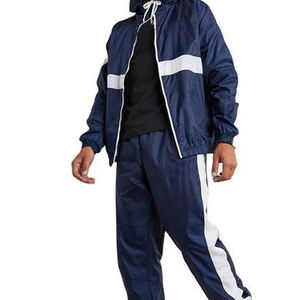 Conjunto deportivo reflectante de nailon con cremallera, resistente al viento, para correr en verano, chaqueta con cremallera y pantalones. - Product Image 4