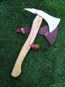 Stainless Steel Industrial Grade Custom Handmade Flat <b>Backed</b> Hunting Axe with Wood Handle for Camping and Hunting Viking Axe - Product Image 1