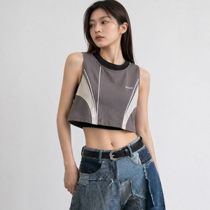Camiseta de Verano de Alta Calidad para Mujer, Camiseta sin Mangas con Bordado, 100% Algodón, Secado Rápido y Transpirable, Blusas y Camisas al por Mayor - Product Image 5