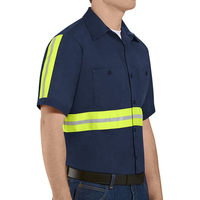Combinaison de travail respirante à manches courtes pour hommes, couleurs personnalisées, haute visibilité, bandes réfléchissantes, polyester, uniforme de sécurité pour la construction