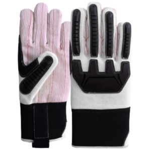 Gants de mécanicien à doigts entiers, doublure en coton, antidérapants, pour usage extérieur, unisexes, toutes saisons, fermeture à boucle et crochets, vert noir - Product Image 5
