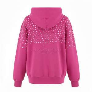 Vêtements de style urbain moderne, sweat-shirt en coton mélangé avec strass, idéal pour les tenues décontractées, les activités de plein air et les voyages - Product Image 2