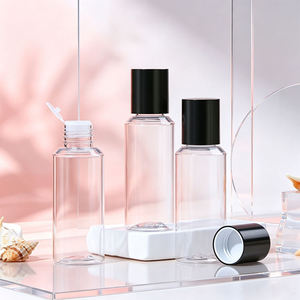 Cosmetic Lotion Dispenser / Empty Sloped-Shoulder Essential Oils Shampoo Transparent 50-200ML PET Skincare Airless <b>Pump</b> <b>Bottle</b> - Product Image 1