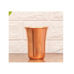 Copper Drinking <b>Tumbler</b> With Flared Rim Smooth Polished Surface Classic Straight Body Metal Water <b>Glass</b> For Home Dining - Product Image 6